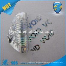 Alibaba China manufacturer tamper evident security self adhesive hologram sticker